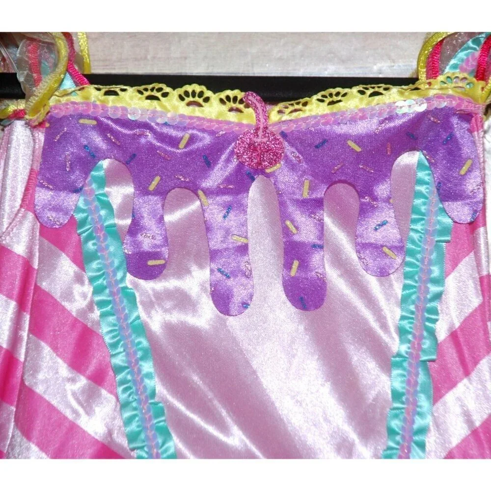 Girls Handmade Candy Girl Halloween Costume Tutu Dress Size M Layered Tulle Bow